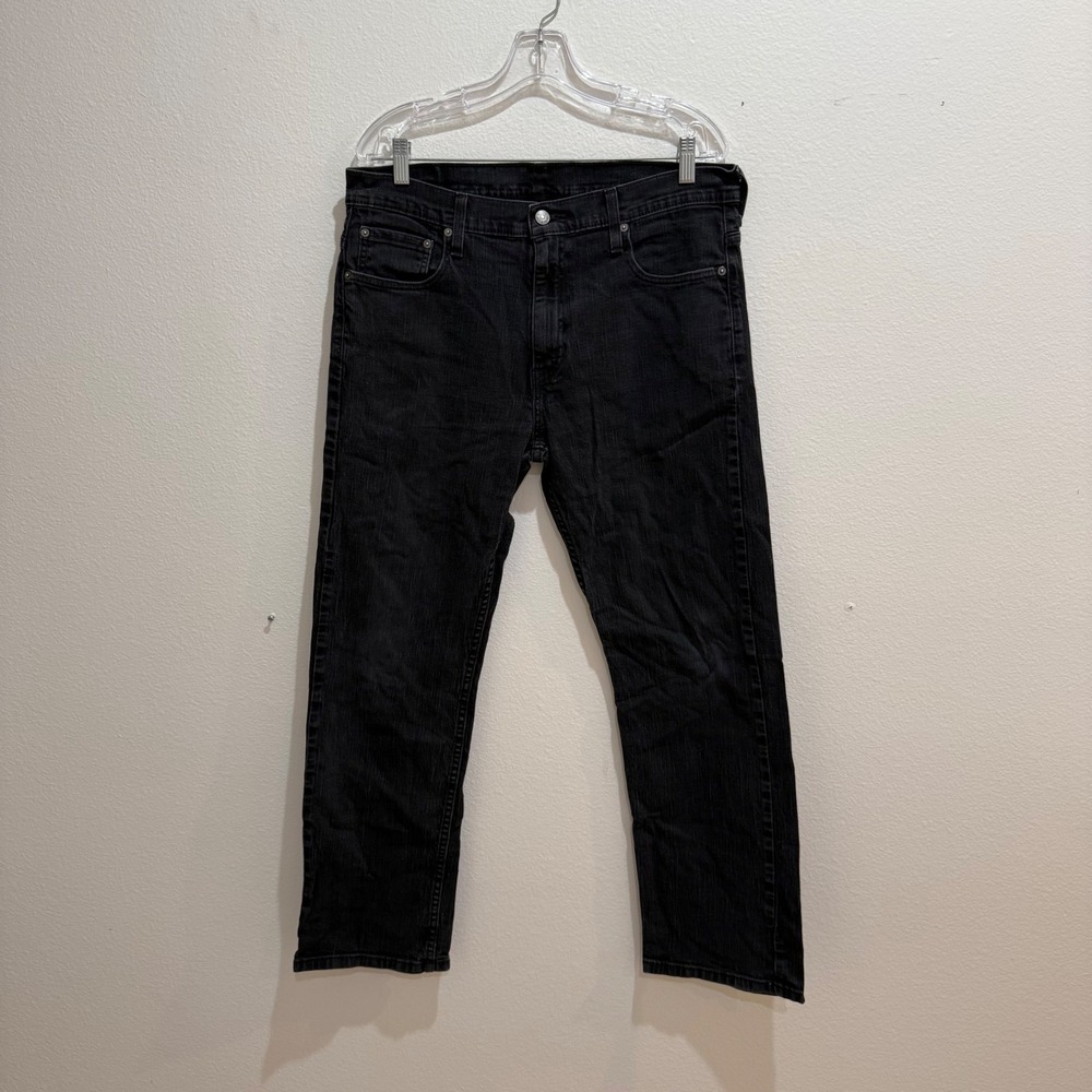 Levis 569 Loose Straight Jeans Mens 34x32 Washed Black Denim PC9-00569-0125